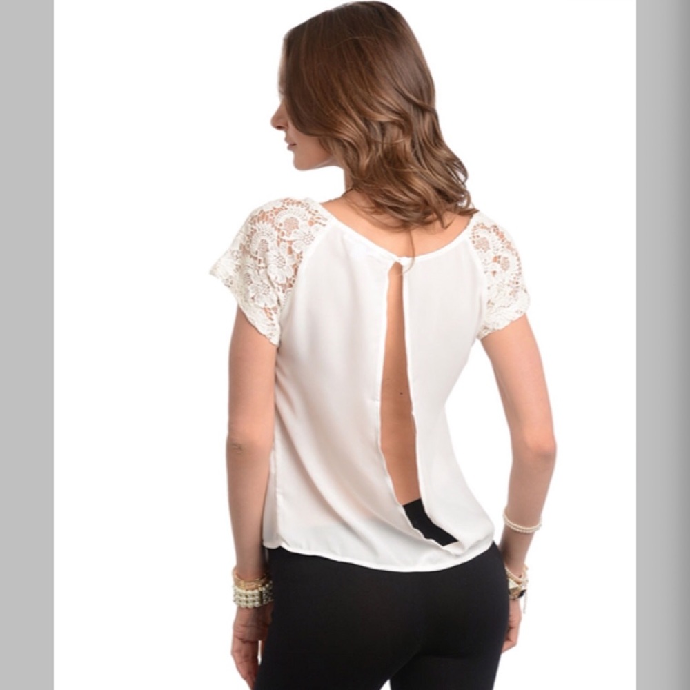 🌟HP🌟 Stylish Boxy Ivory Woven Top
